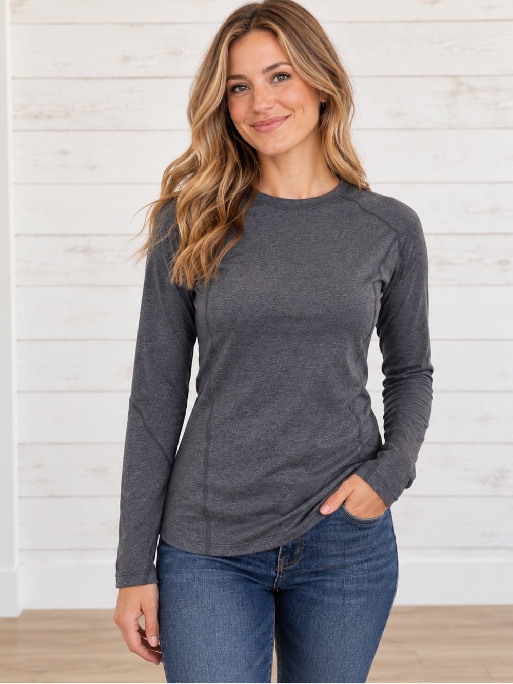 Reebok Gray Long Sleeve - Women’s Large